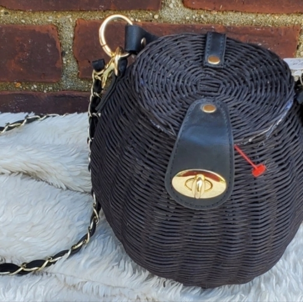 Free People Black wicker xbody bag NWT - Picture 3 of 15